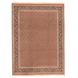 Hand Knotted Wool Area Rug in Rust And Navy