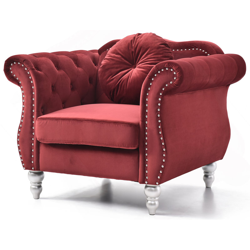 Charmant fauteuil transitionnel évasé, Burgundy