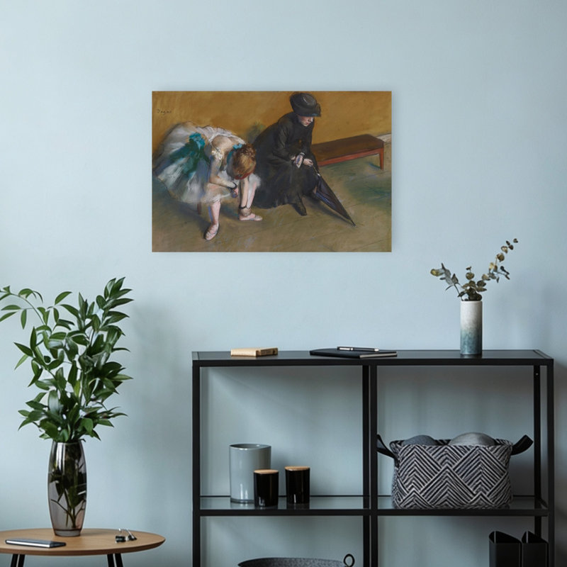 En attente, vers 1882, estampe d'art mural abstrait et contemporain impressionniste, H 12 po x l 18 po