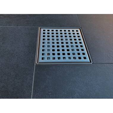 Kingston Brass Watercourse BSF4161C 4-Inch Square Grid Shower Drain with Hair  Catcher