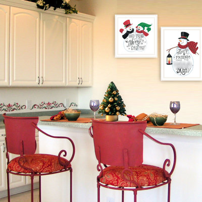 Art mural encadré Out Outout 2 Good Friends Décoration de salon et de chambre à coucher. Bois multicolore + papier. 18 po x 14 po x 1 éblouissante décoration pour la chambre à coucher.