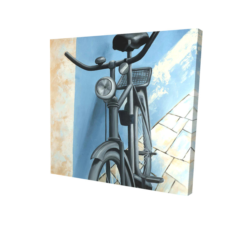 Abandonné, bicyclette, toile bleue | Décoration de salon, H 8 po x l 8 po