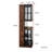 70" Display Cabinet With Glass Doors And Lights, With Multi-Functional Pull-Out Multi-Tier Storage Shelf , Wooden Display Storage Cabinets