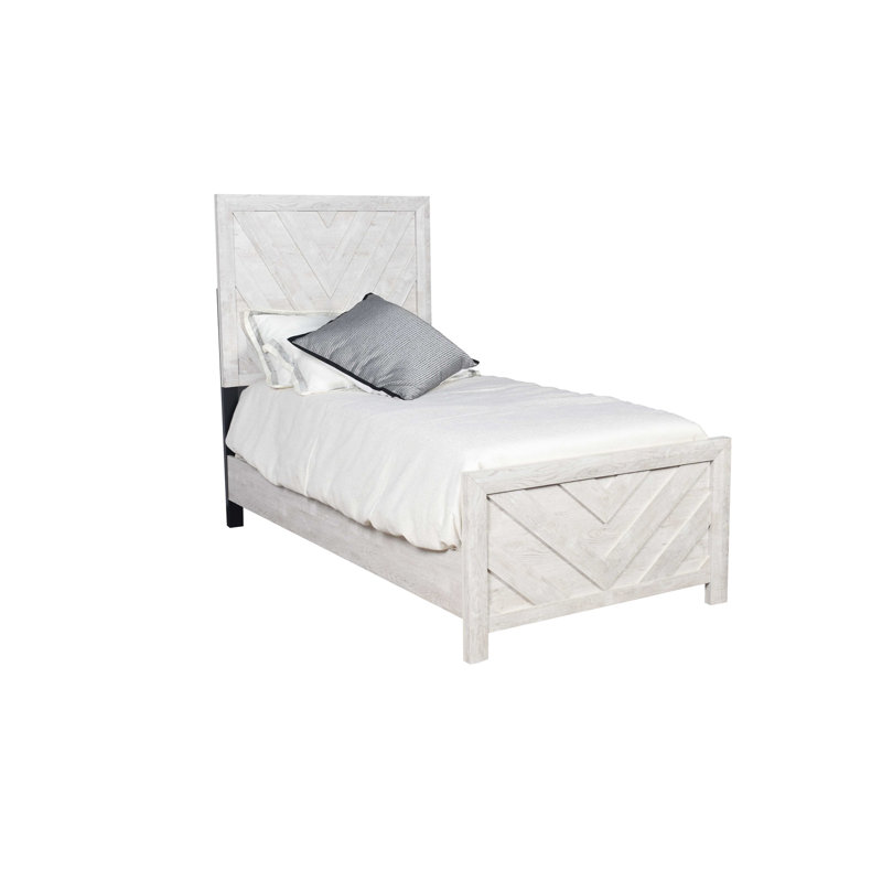 Lit simple en bois gris et moderne