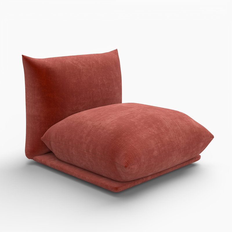 Chaise sans accoudoirs en tissu de chenille Minarik, Rouge