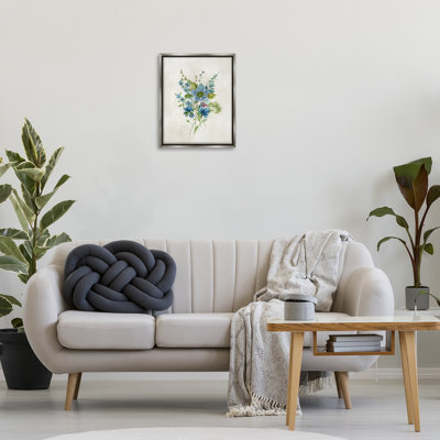  Bundle of Blue Herbs Framed Floater Canvas Wall Art by Nan