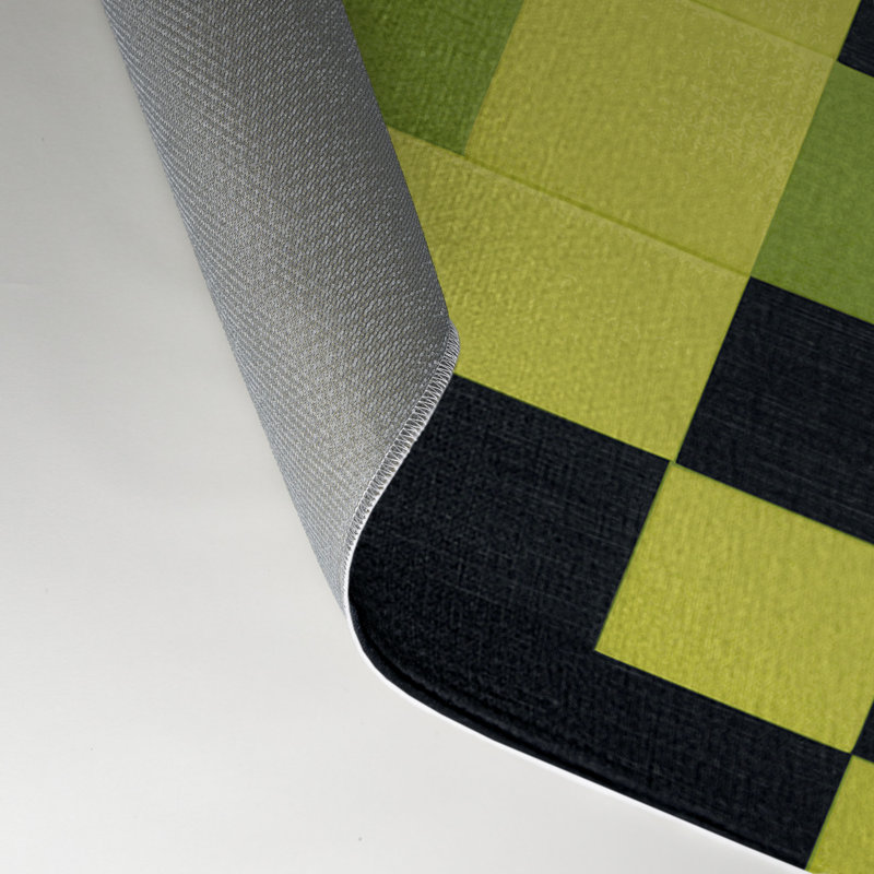 Tapis intérieur / extérieur noir à carreaux, Rectangle 9 pi x 12 pi