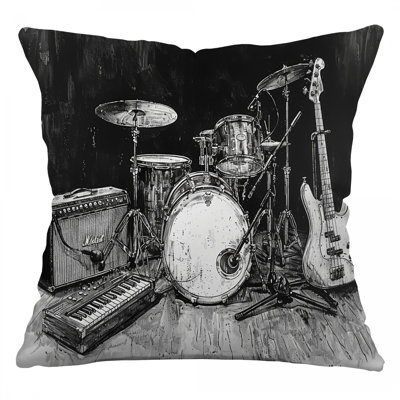 Blend Music Microsuede Reversible Throw Pillow