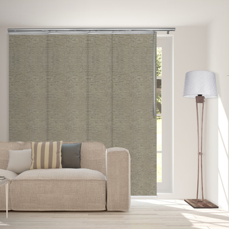 Rail à panneau occultant simple extensible Virgil, largeur de panneau 23,5 po, Nickel satiné, L 88 po x L 94 po