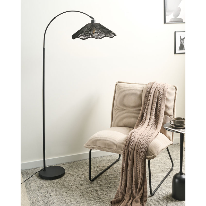 160cm Satin Traditional Floor Lamp, Black