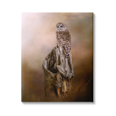 " Barred Owl Perched Tree Trunk Nature " by Kelley Parker