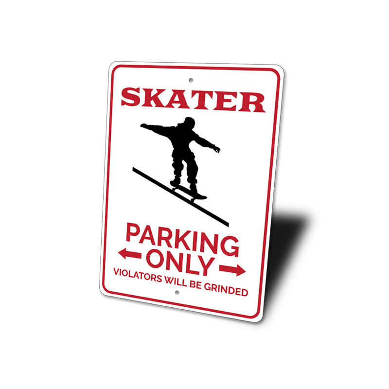 Plaque en aluminium Skater, H 18 po x l 12 po x P 0,06 po