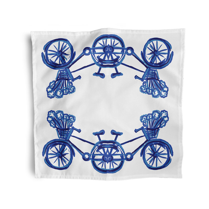 Isidoro La Bicicleta Napkins, White