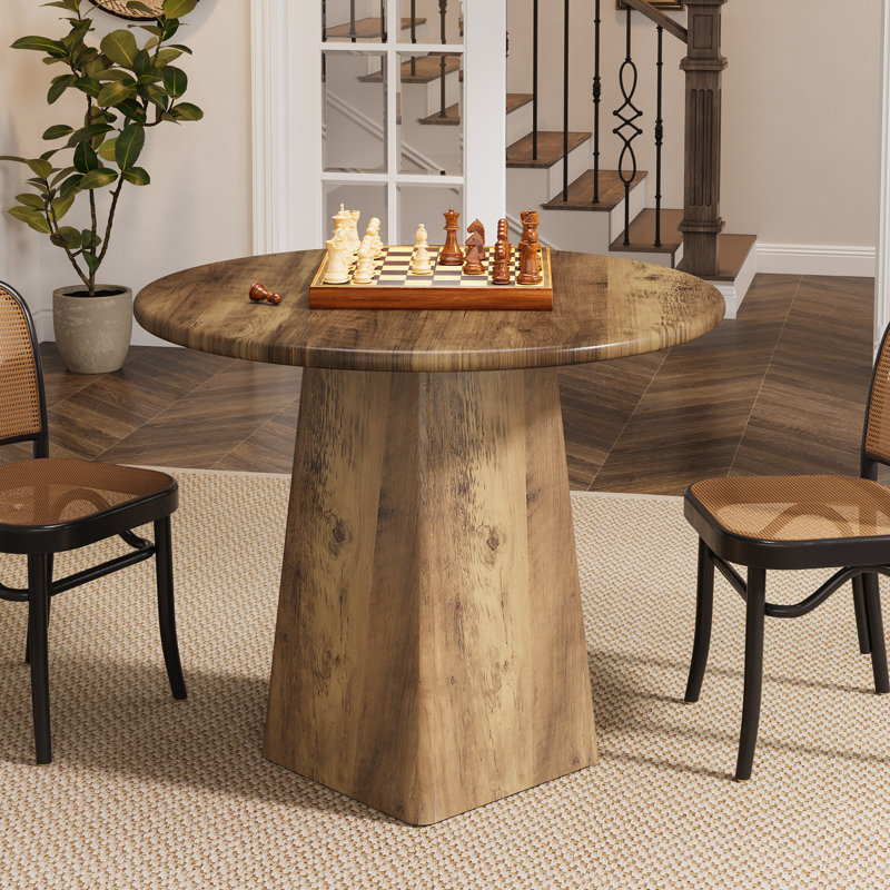 31.5-Inch Round Dining Table, Brown