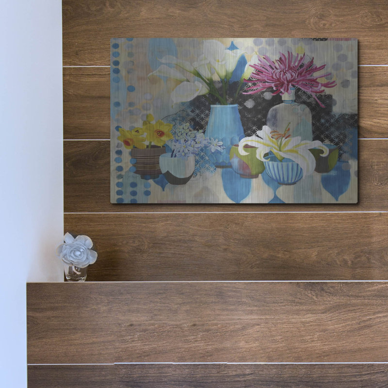 Collection «Blue» par Jennifer Rasmusson, art mural en métal, 36 po x 24 po, H 12 po x l 16 po