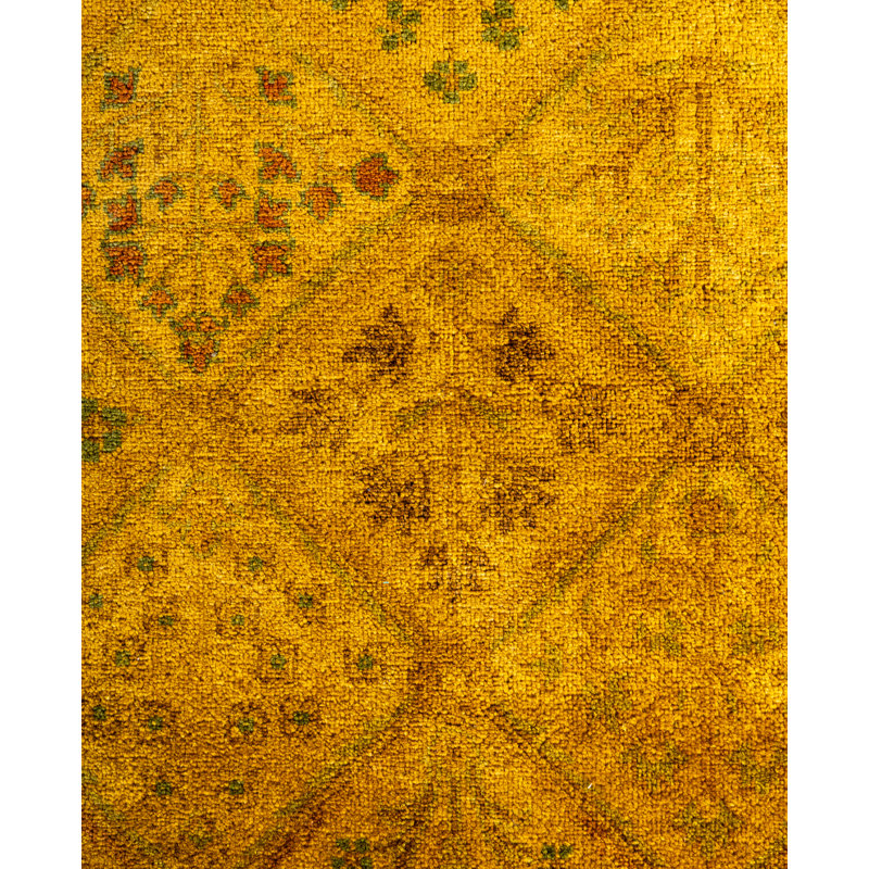 Overdyed Hand-Knotted Wool Modern-Contemporary Gold Area Rug 5' 3" x 7' 7"