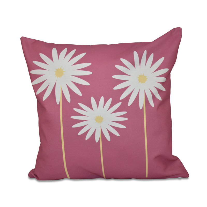 Daisy May Square Pillow Cover & Insert, 20" H x 20" W x 1" D, Pink 