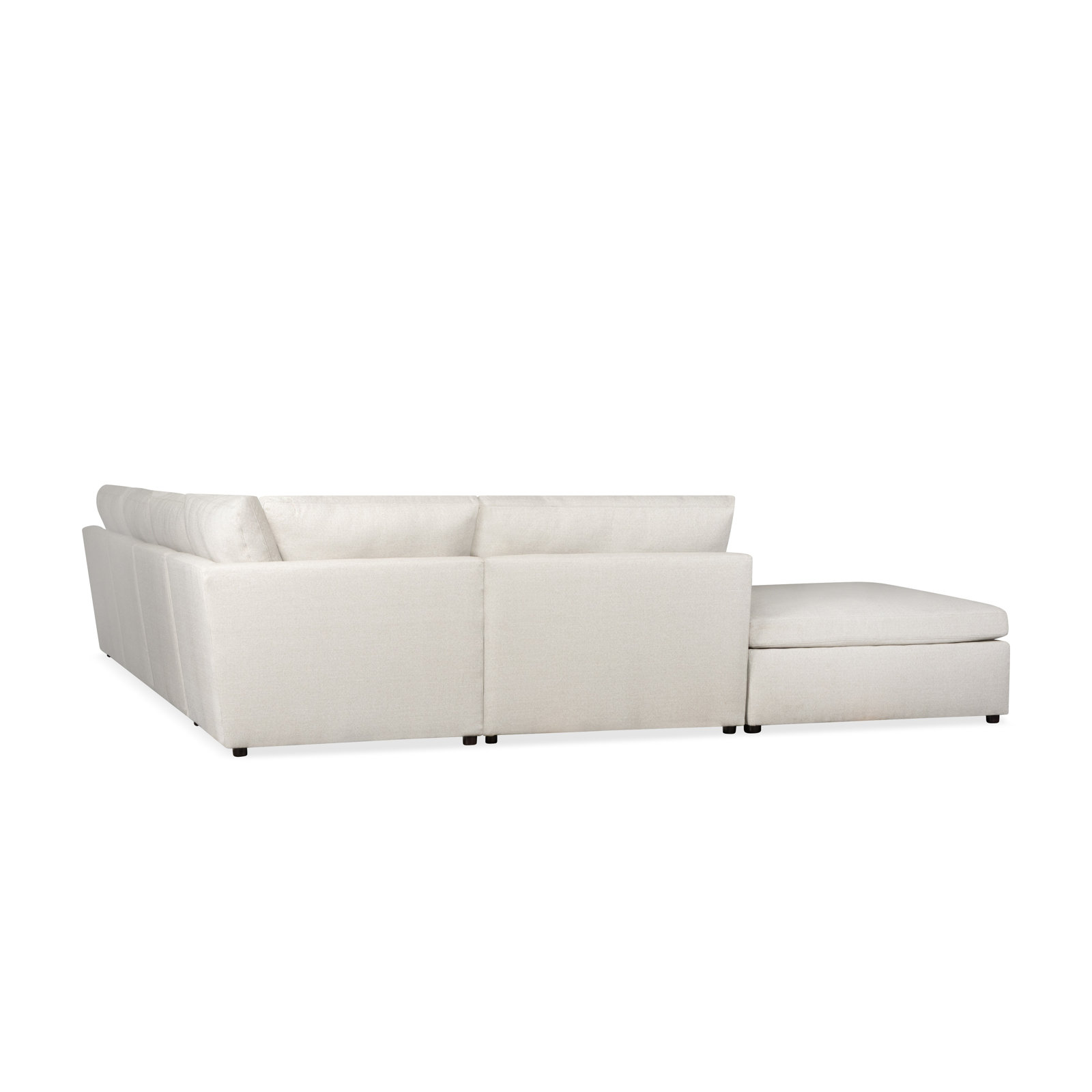 Essex 6-Piece Upholstered Modular Sectional, Left Hand Facing, Macarena Light Gray Basketweave Fabric