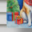 Drapeau de Noël maison de renne-112702243