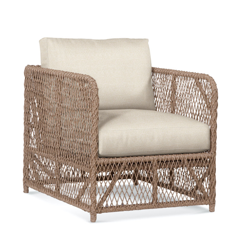 Chelsea Wicker Outdoor Lounge Chair , Sunbrella® Cushions Included, Tropical Stripe; 6288-23