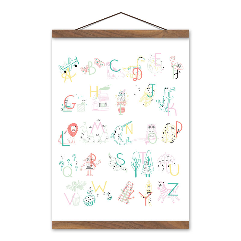 Art sur toile ABC, H 16 po x l 12 po x P 0,63 po