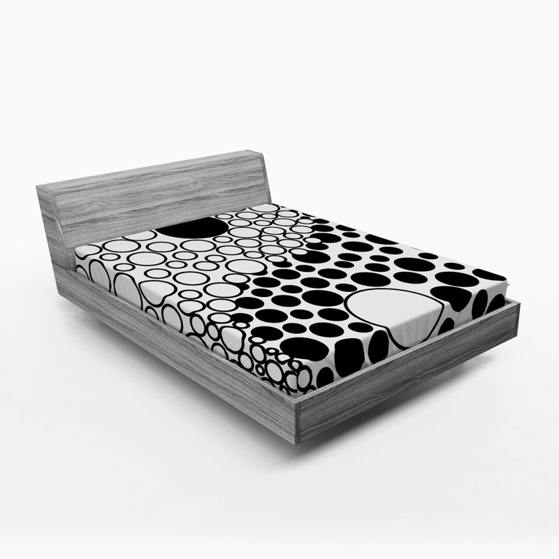 Microfiber Polka Dots Fitted Sheet, Full Fitted Sheet