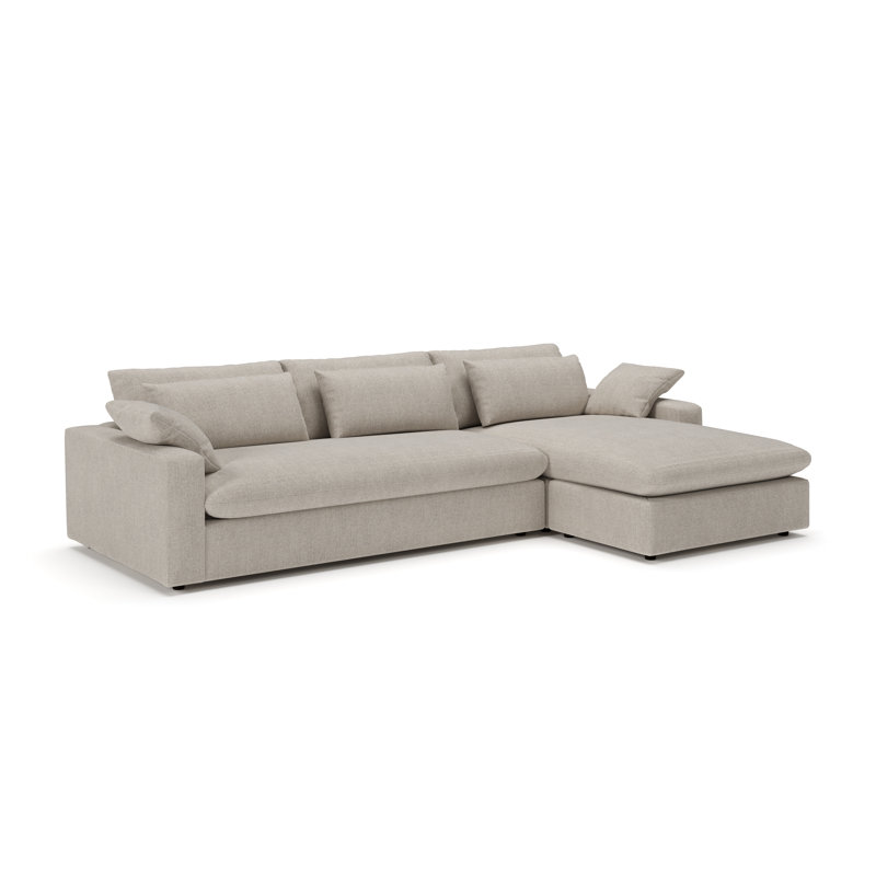 Remy Chaise Sectional, Right Hand Facing, Monique Twine Textured Chenille