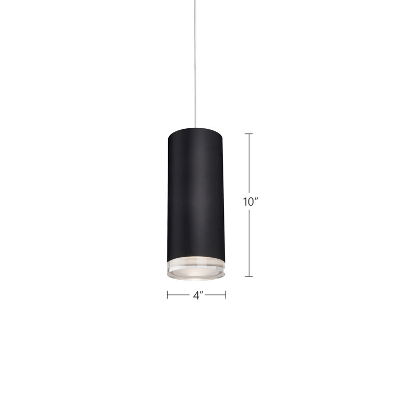 Cameo 1 - Light LED Pendant, White, White, 10" H x 4" W x 4" D