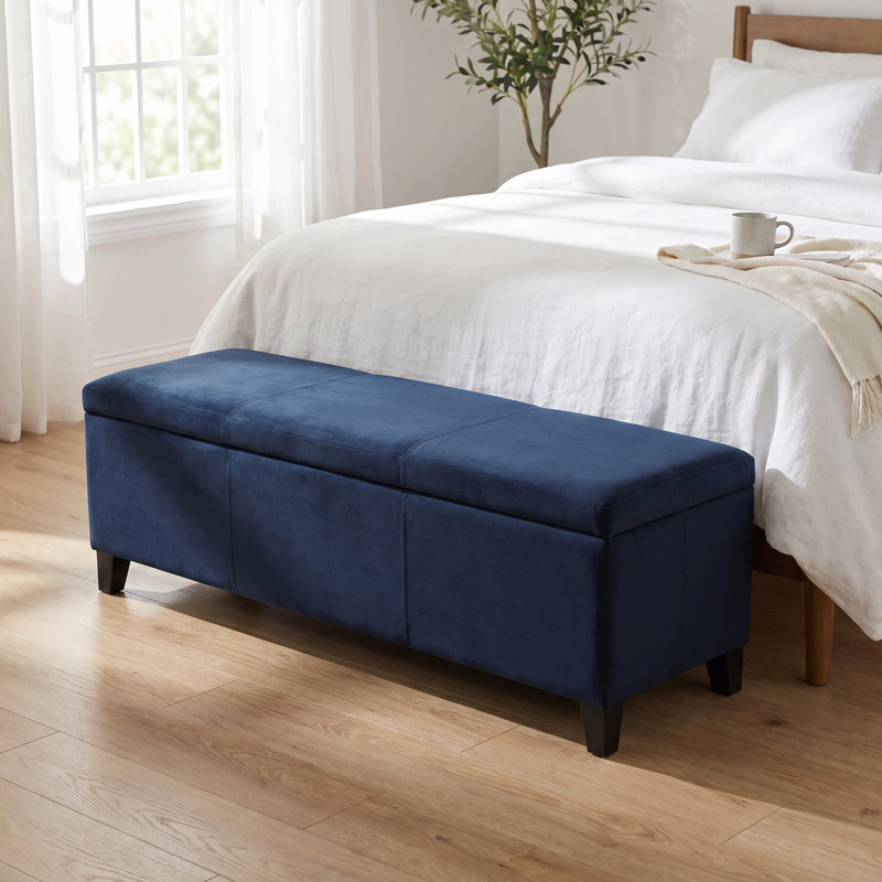 Banc de rangement rembourré avec repose-pieds avec compartiment dissimulé, capacité de poids de 300 lb, structure en bois robuste, siège multifonctionnel, salon, chambre à coucher, couloir