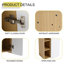 Armoire de salle de bain murale 16 pouces avec porte simple et tablettes ouvertes, panneaux de porte bicolores