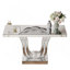 Console moderne à miroir avec pieds courbés incrustés de pierre pour la décoration de salon d'entrée