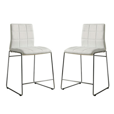 Ensemble de 2 chaises de comptoir rembourrées en similicuir