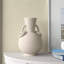 Ceramic Textured Decorative Vase with Ring Handles-1760126921