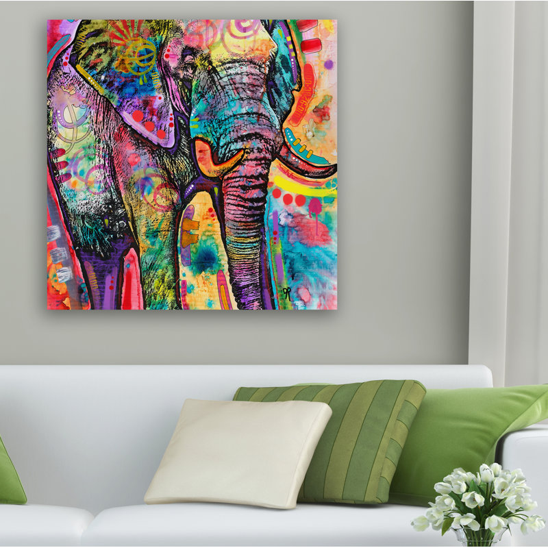 « éléphant »-impression sous forme de graphique, H 22 po x l 16 po x P 1 po, Sans cadre, Pas de tapis