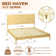 Solid Wood Bed Frame with Headboard,  800lbs Capacity Scandinavian Platform Bed 5 Years Warranty, Non-Slip and Noise-Free