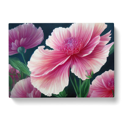 Eye Opening Carnation Flowers - Wrapped Canvas