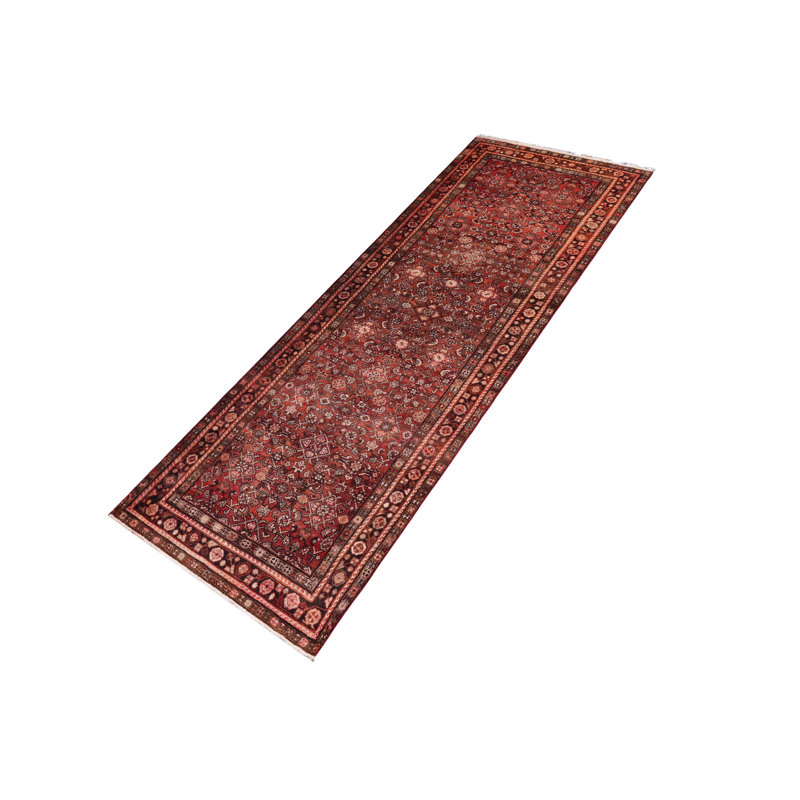 Tapis de couloir rétro rétro en laine noué à la main Tabriz Bishop - 3 pi 4 po x 10 pi 5 po