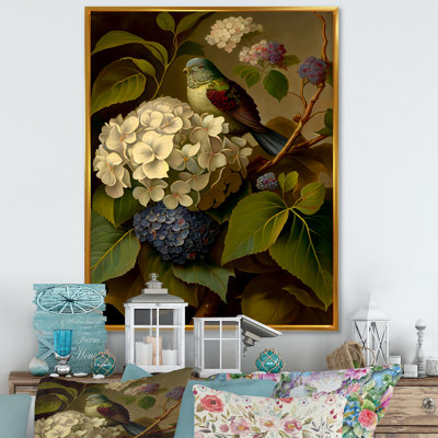«Hydrangena Blossoming in Retro Colors IV», reproduction sur toile
