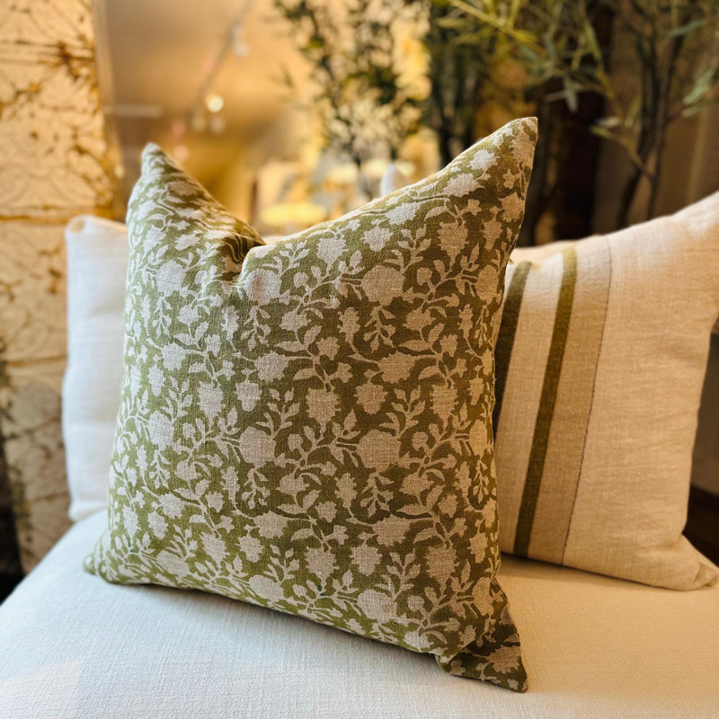 Hedgerow Pillow Cover - 22" x 22", Blue Floral