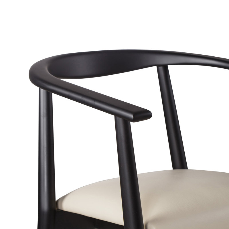Upholstered Arm Chair, Matte Black