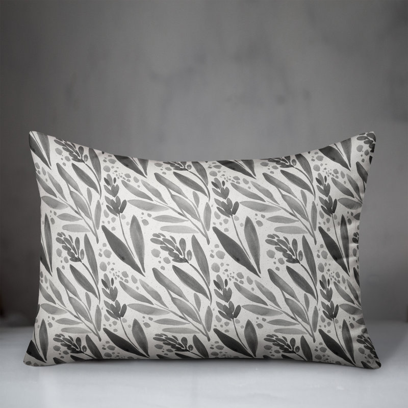  Housse et insert de coussin rectangulaire d'extérieur Flowers, Gris