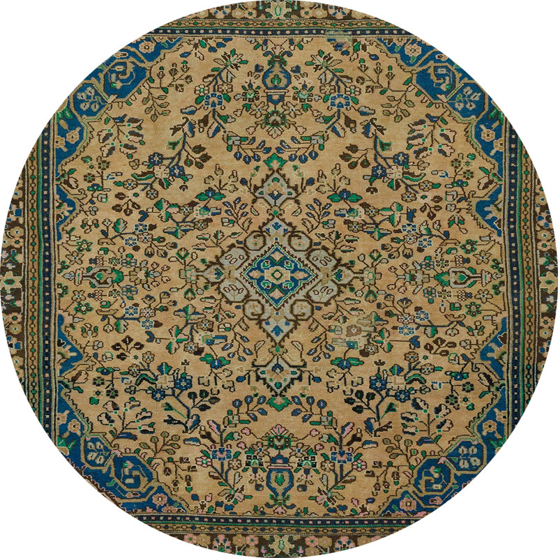 Abstract Indoor Rug, Round 5'