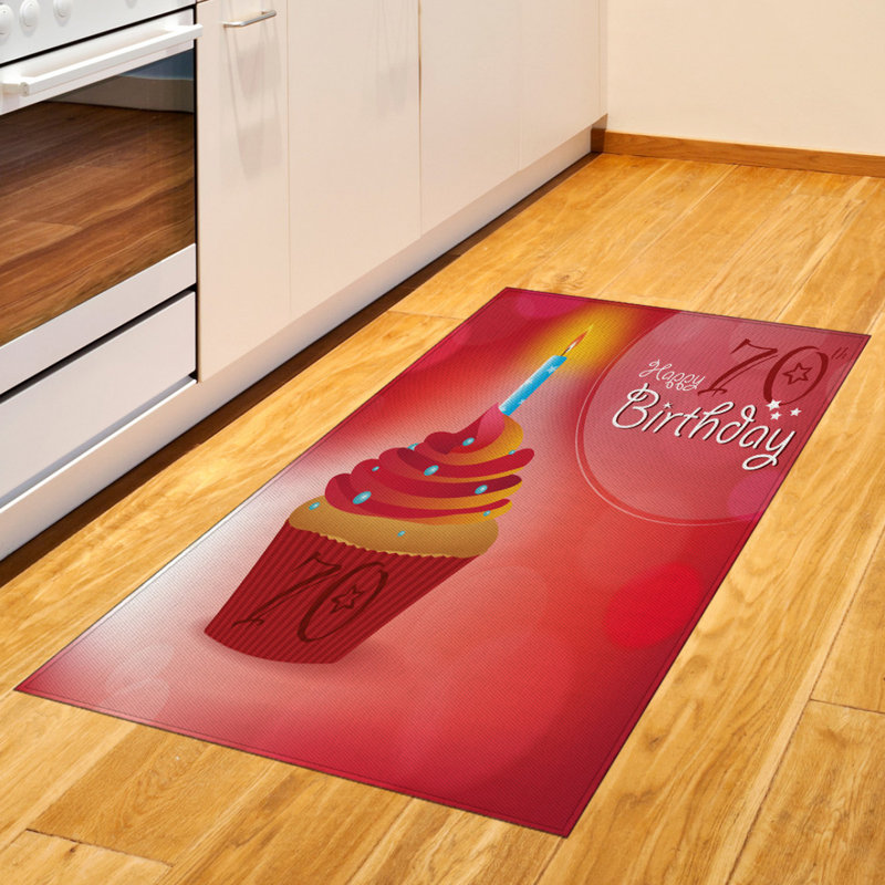 Tapis de zone rouge anniversaire 70th, Rectangle 2 pi 7 po x 5 pi