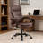 Ava Rolling Oversized Office Chair, Swivel, Brown Faux Leather, 400Lbs-118318902