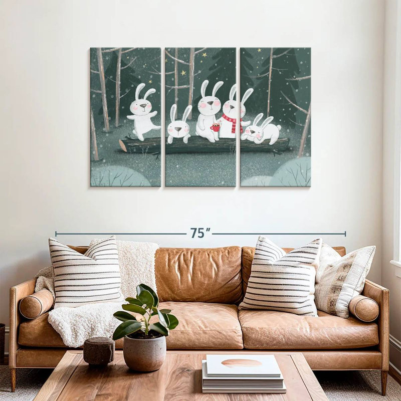 Winter Rabbits, 36" H x 57" W