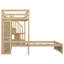 Lit mezzanine simple au-dessus de simple avec bureau intégré, escalier de rangement, compartiments et tablettes, structure en bois massif-1576033626