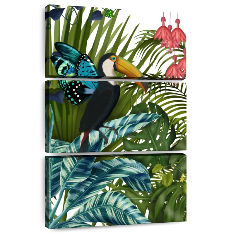 Brampt Toucan In Tropical Forest I, 32" H x 20" W