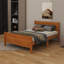 Lit plateforme double en bois avec tête de lit-247085631