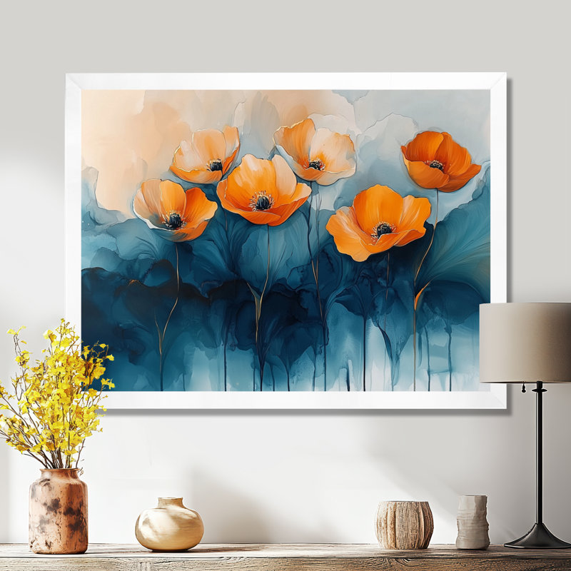 Jamerson - Floral Canvas Wall Decor, Reproduction encadrée, H 12 po x l 20 po, Blanc