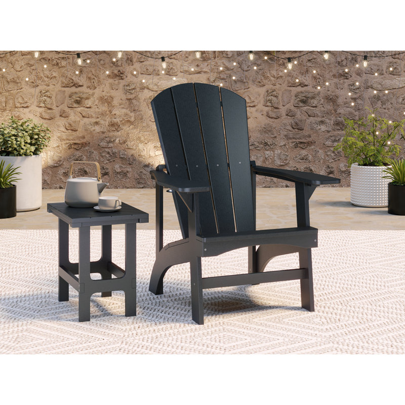 Chaise Adirondack classique Dekesha Essential gris ardoise, Noir
